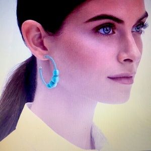 NWT JCrew material mint/light green hoop earrings